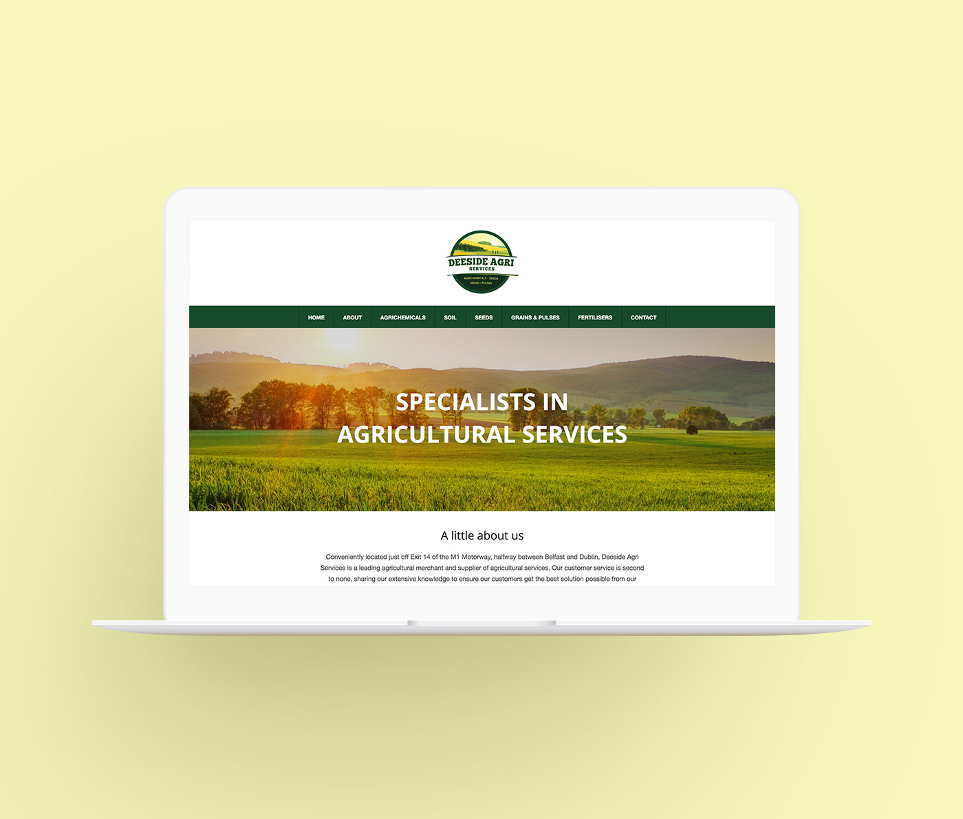 Deeside Agri Services website design